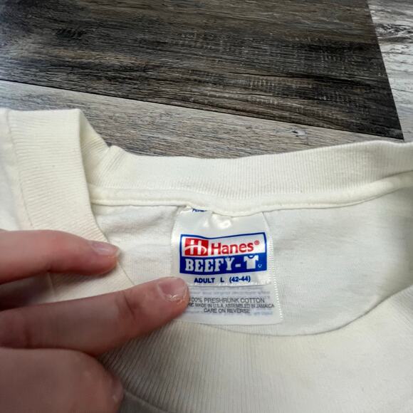 Vintage 90s‎ Beachwood Bisons White Mens Large Sex Ed Funny School Joke T-Shirt - Picture 5 of 10